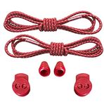 Unisex Yuvarlak, Akıllı, Kilitle, Tak-Bırak Bağcık, Yeni Nesil, Bağlamaya Gerek Olmayan Bot, Spor, Klasik Ayakkabı Bağcığı,Elastik Çocuk Yetişkin Takbırak (Çizgili Kırmızı)