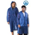 Unisex%100 Eva Çıtçıtlı Kapüşonlu Yağmurluk (lacivert)