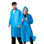 Unisex%100 Eva Çıtçıtlı Kapüşonlu Yağmurluk (mavi)