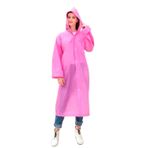 Unisex%100 Eva Çıtçıtlı Kapüşonlu Yağmurluk (pembe)