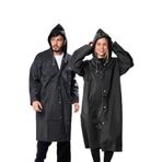 Unisex%100 Eva Çıtçıtlı Kapüşonlu Yağmurluk (siyah)