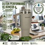 Unistore Sipstraw 900 ml Pipetli Çelik Termos – Soğuk & Sıcak Içecek Termosu, Spor Su Matarası, Kahve Termosu, Araç Bardaklık Uyumlu - Mat Gri