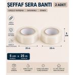 Unitape Şeffaf Sera Tamir Bandı / Sera Bandı / Sera Naylonu Tamir Bandı - 5X25 - 2 Adet