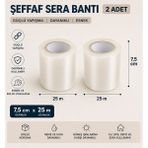 Unitape Şeffaf Sera Tamir Bandı / Sera Bandı / Sera Naylonu Tamir Bandı - 7,5X25 - 2 Adet