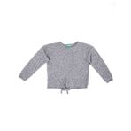United Colors of Benetton 18AVC1925 Beli Büzgülü Boxy Gri 1 Yaş Kız Çocuk Kazak