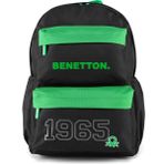 United Colors Of Benetton 1965 Çift Ön Cepli Erkek Çocuk Sırt Çantası - Yeşil-Siyah