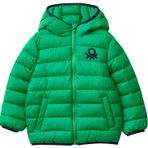 United Colors of Benetton 2TWDCN018 Yeşil Logolu İnce Puffer Erkek Çocuk Mont