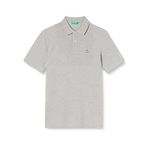 United Colors of Benetton 3089J3179 Regular Fit Gri Melanj Kısa Kollu Polo Erkek Çocuk T-Shirt