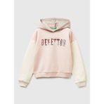United Colors Of Benetton 39M2C205E Kız Çocuk Krem - Pembe Payetli Sweatshirt Uzun Kol Regular Fit - 10 - 11 Yaş