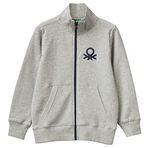 United Colors of Benetton 3J70G500S Gri Melanj Logolu Erkek Çocuk Sweatshirt