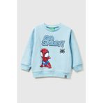 United Colors Of Benetton Açık Mavi Erkek Ek_spiderman Baskılı Logo Etiketli Kabartmalı Nervürlü Sweatshirt Model Kodu: 3EB5G10L5AÇIK Mavi - 2 - 3 Yaş