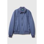 United Colors Of Benetton Açık Mavi Erkek ERK_%100 Pamuk Ribana Detaylı Fermuarlı Cepli Gömlek Yaka Ceket Model Kodu: 2QHDUN06K95W - XL