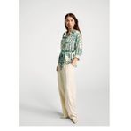 United Colors of Benetton Açık Yeşil%100 Viskoz Kuşaklı Desenli Gömlek, xs, 125A5HUUDQ0CX, Açık Yeşil, Kadın