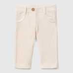 United Colors of Benetton Arka Cebi Tavşan İşlemeli Sahte Cepli Pantolon Bebek Kot Pantolon, Toz Pembe, 62