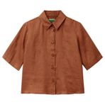 United Colors of Benetton Bayan Camicia 5bml5qb75 bluz (1'li paket), Kahverengi, S