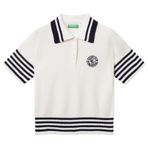 United Colors of Benetton Bayan Maglia Polo M/M 1294e301d Polo Kazak, Beyaz, XS
