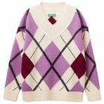 United Colors of Benetton Bayan Maglia Scollo V M/L 1444e204e kazak, Bej, L