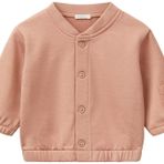United Colors of Benetton Bebek Koyu Bej Önü Düğmeli Kolu Cepli Bomber Yakalı Sweatshirt