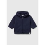 United Colors of Benetton Bebek Lacivert Logo Etiketli Fermuarlı Kulaklı Kapüşonlu Sweatshirt
