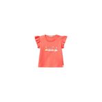 United Colors of Benetton Bebek Mercan Logo Etiketli Kolu Fırfır Detaylı Bisiklet Yaka T-Shirt