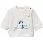 United Colors of Benetton Bebek Önü Baskılı Omzu Düğmeli Bisiklet Yaka Şardonlu Sweatshirt, 12-18 Ay, 225A39M2A106Q, Beyaz, üniseks-bebek