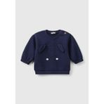 United Colors Of Benetton Bebek Önü Kulak Detaylı Omzu Düğmeli Bisiklet Yaka Sweatshirt - 1 - 3 Ay - Lacivert