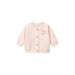 United Colors of Benetton Bebek Toz Pembe Sol Göğsü Su Bazlı Baskılı Düğmeli Sweatshirt, Toz Pembe, 3-6 AY