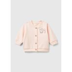United Colors of Benetton Bebek Toz Pembe Sol Göğsü Su Bazlı Baskılı Düğmeli Sweatshirt, Toz Pembe, 9-12 Ay