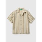 United Colors Of Benetton Bej Erkek Çocuk Çizgili Gömlek 5OZ3CQ050