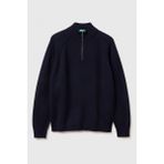 United Colors Of Benetton Bej Erkek ERK_%100 Yün Fermuar Detaylı Dik Yaka Kazak Model Kodu: ( 1006U202B3C1)