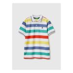 United Colors of Benetton Beyaz - Çok Renkli Erkek Çocuk Çizgili Polo T-Shirt 37JJC3023