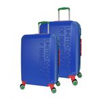 United Colors of Benetton BNT600 Lux ABS Büyük Boy ve Orta Boy Mavi 2'li Valiz Seti