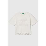 United Colors Of Benetton Ekru Kadın / Kız Kj_önü Baskılı Aplikeli Ribana Yakalı Relaxed Fit T-Shirt Model Kodu: 3I1XC10QDEKRU - 6 - 7 Yaş