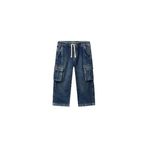 United Colors of Benetton Erkek Bebek Koyu Mavi Arkası Logo Detaylı Yan Cepli Büzgü İpli Denim Pantolon, 18-24-ay, 4KEHGF02N-25K, AÇIK MAVİ, Erkek bebek
