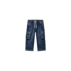 United Colors of Benetton Erkek Bebek Koyu Mavi Arkası Logo Detaylı Yan Cepli Büzgü İpli Denim Pantolon, 4-5-yas, 4KEHGF02N-25K, AÇIK MAVİ, Erkek bebek