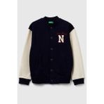 United Colors Of Benetton Erkek Çocuk 32N4C505F-25K Bomber Sweatshirt Kolej Ceket Lacivert - 10 - 11 Yaş