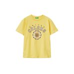 United Colors of Benetton Erkek Çocuk Baskılı T-Shirt, 8-9 Yaş, 5003360036, Sarı, Erkek Çocuk
