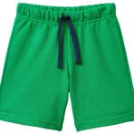 United Colors of Benetton Erkek Çocuk Benetton Logo Bermuda Sweat Şort, Yeşil, 7-8 Yaş