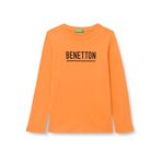 United Colors of Benetton Erkek Çocuk Benetton Su Baskılı T-Shirt Sweatshirt, Turuncu, 13-14 Yaş