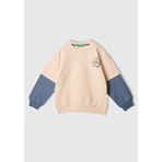 United Colors of Benetton Erkek Çocuk Ekru Grafik Baskılı Çift Kollu Bisiklet Yaka Sweatshirt