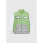 United Colors Of Benetton Erkek Çocuk Fıstık Yeşili Benetton Logo Işlemeli Fermuarlı Sweatshirt - 12 - 18 Ay - Açık Yeşil