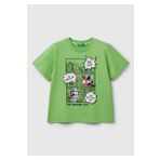 United Colors of Benetton Erkek Çocuk Fıstık Yeşili Fotoğraf Baskılı Bisiklet Yaka T-Shirt