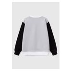 United Colors of Benetton Erkek Çocuk Gri Benetton Logo Baskılı Bisiklet Yaka Sweatshirt