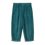 United Colors of Benetton Erkek Çocuk Gri-Yeşil Arka Cebi Logolu Düğmeli Ayarlanabilir Bel Kadife Pantolon, 6-7 Yaş, 225A4IKTCF058, Gri-Yeşil, Erkek Çocuk