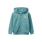 United Colors of Benetton Erkek Çocuk Gri-Yeşil Önü Logo Baskılı Fermuarlı Kapüşonlu Sweatshirt, 12-18-ay, 225A3J68G503V, Gri-Yeşil, erkek-çocuk