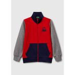 United Colors of Benetton Erkek Çocuk Kırmızı-Gri Logolu Sweatshirt