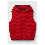United Colors of Benetton Erkek Çocuk Kırmızı Logo Detaylı Kapüşonlu Yelek