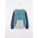 United Colors of Benetton Erkek Çocuk Koyu Yeşil-Gri Önü Logo Baskılı Cepli Fermuarlı Şardonlu Sweatshirt, 11-12-yas, 225A3EB5C505L, Koyu Yeşil-Gri, erkek-çocuk