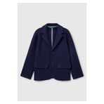 United Colors of Benetton Erkek Çocuk Lacivert Logo İşlemeli Yama Cepli Blazer Ceket