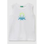 United Colors Of Benetton Erkek Çocuk Logo Baskı Detaylı Yuvarlak Yaka T-Shirt Beyaz-Pembe 6-14 Yaş